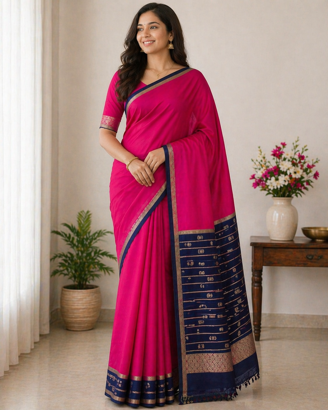 Elegant Bamboo Silk Saree for Women – Soft Lightweight Eco-Friendly Saree