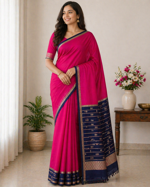 Elegant Bamboo Silk Saree for Women – Soft Lightweight Eco-Friendly Saree