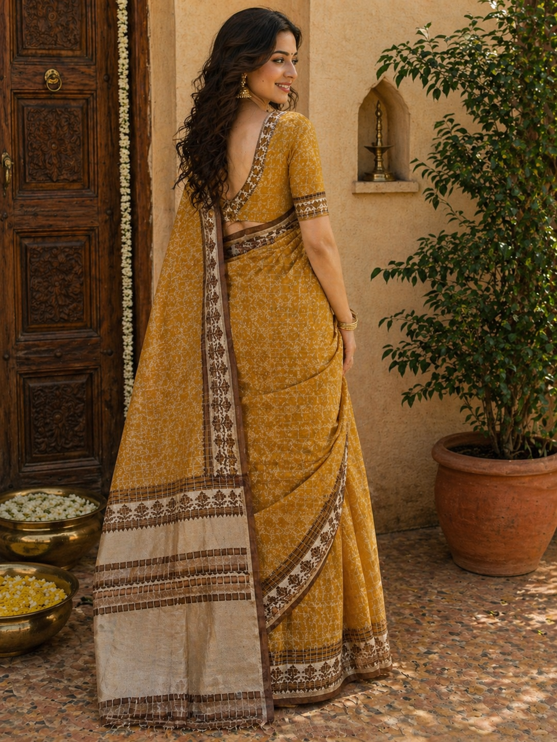 Elegant Maheshwari Silk Saree for Women – Lightweight Traditional & Festive Wear